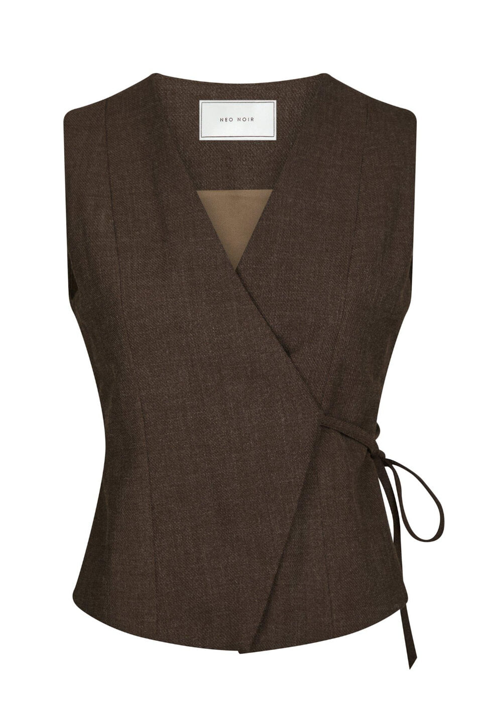 Neo Noir - Samara Melange Waistcoat 165293 - 205 - Brown Melange
