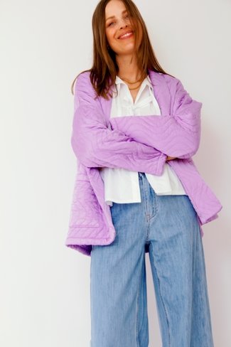 Satin Quilted Jacket Warm Lilac Sweet Like You