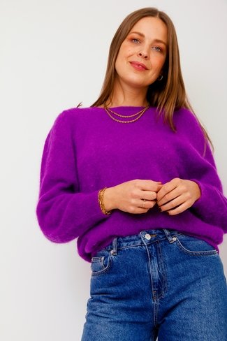 Lola Round Neck Sweater Purple Sweet Like You