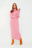 cosy-col-maxi-jurk-roze-geribbelde-stof-sweet-like-you-model-vooraanzicht-1