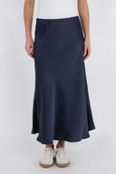 Bovary Satin Midi Skirt | Neo Noir