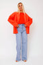 satijnen-gewatteerd-jasje-sweet-like-you-oranje-model-vooraanzicht-4