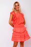 donna-voile-mini-rok-neo-noir-oranje-model-vooraanzicht-3