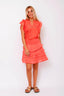 donna-voile-mini-rok-neo-noir-oranje-model-vooraanzicht-2