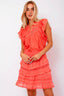 donna-voile-mini-rok-neo-noir-oranje-model-vooraanzicht-1