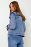 Ruffle Denim Jeans Jacket