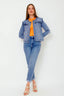 Ruffle Denim Jeans Jacket