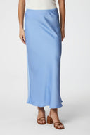 Vicky Satin Skirt Dusty Blue | Neo Noir
