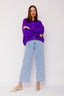 lauren-cardigan-gebreid-paars-knoopsluiting-ribversieringen-sweet-like-you-model-vooraanzicht-2