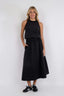 yara-poplin-rok-midi-neo-noir-zwart-model-vooraanzicht-1
