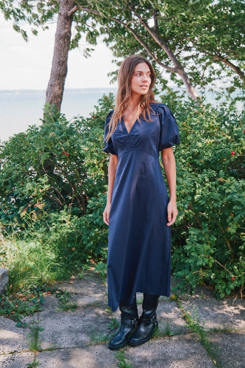 Illana Poplin Maxi Dress, Orange or Blue, 34-42, Neo Noir – Sienna Goodies