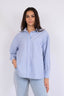 dalma-stripe-blouse-blauw-neo noir-model-vooraanzicht-4