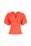 irina-poplin-blouse-oranje-neo noir-productfoto-vooraanzicht