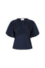 irina-poplin-blouse-navy-neo noir-productfoto-vooraanzicht