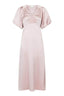 illana-satijnen-maxi-jurk-roze-pofmouw-v-hals-neo-noir-productfoto-vooraanzicht-1