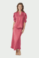 Bovary Satin Midi Skirt | Neo Noir