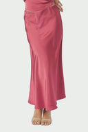 Bovary Satijnen Midi Rok Cherry Pink Oudroze | Neo Noir