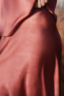 Bovary Satin Midi Skirt | Neo Noir