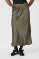 Bovary Satin Midi Skirt | Neo Noir