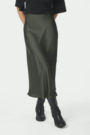 Bovary Satin Midi Skirt | Neo Noir