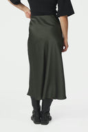 Bovary Satin Midi Skirt | Neo Noir