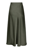 Bovary Satin Midi Skirt | Neo Noir