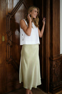 Bovary Satin Midi Skirt | Neo Noir