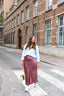 Vicky Satijnen Rok Dark Rose