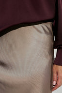 Vicky Satin Skirt Dark Taupe | Neo Noir