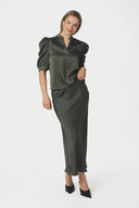 Vicky Satijnen Rok Deep Green | Neo Noir