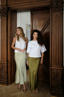 Vicky Satin Skirt Sage Green | Neo Noir