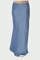 Vicky Satin Skirt Smoke Blue | Neo Noir