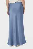 Vicky Satin Skirt Smoke Blue | Neo Noir