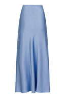 Vicky Satin Skirt Smoke Blue | Neo Noir