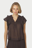Jayla Voile V-Hals Top | Neo Noir