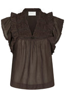 Jayla Voile V-Hals Top | Neo Noir