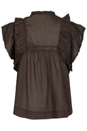 Jayla Voile V-Hals Top | Neo Noir
