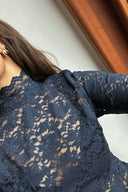 Liza Laceflower Lace Blouse | Neo Noir