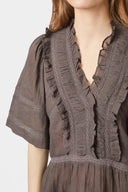 Evienne Voile V-Neck Blouse | Neo Noir