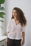 Evienne Voile V-Neck Blouse | Neo Noir