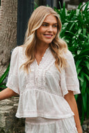 Evienne Voile V-Neck Blouse | Neo Noir