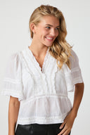 Evienne Voile V-Neck Blouse | Neo Noir