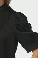 Roella Satin V-Neck Blouse | Neo Noir