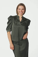Roella Satijnen V-Hals Blouse | Neo Noir