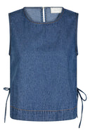 Svetlana Mouwloze Denim Jeans Top