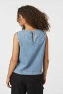 Svetlana Mouwloze Denim Jeans Top