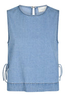 Svetlana Mouwloze Denim Jeans Top