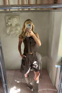 Yula Linen Sleeveless Gilet Vest | Neo Noir