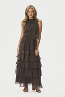 Marli Solid Chiffon Maxi Dress | Neo Noir