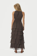 Marli Solid Chiffon Maxi Dress | Neo Noir